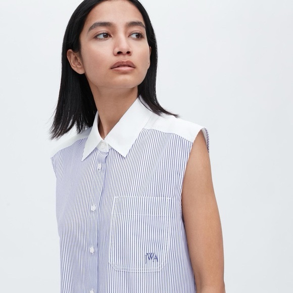Uniqlo x JW Anderson dress sleeveless shirt dress  academia polished old money L - Picture 3 of 11